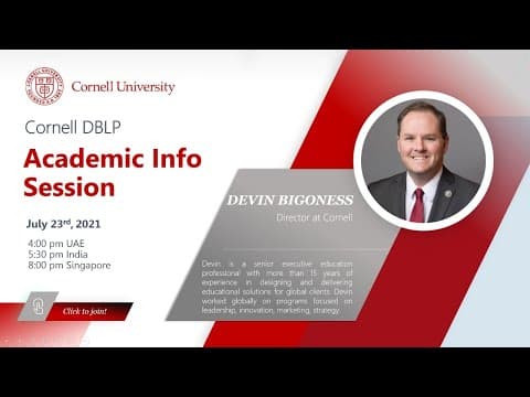 Academic Info Session on Cornell DBLP